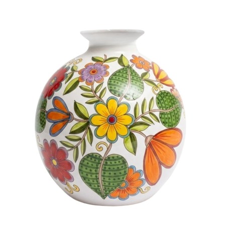 Vaso Tondo siciliano artigianale ceramiche de simone DS Floreale VS507FL Vaso Tondo siciliano artigianale ceramiche de simone DS Floreale VS507FL